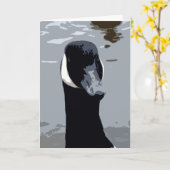 Carte d'anniversaire de l'oie canadienne (Fleur jaune)