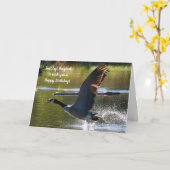 Carte d'anniversaire de l'oie de miel (Fleur jaune)