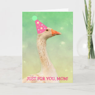 Carte d'anniversaire de l'Oie mignonne "For Mom"