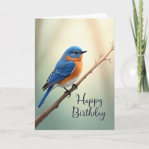 Carte d'anniversaire de l'oiseau céruléen