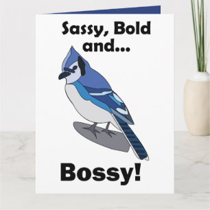 Carte d'anniversaire de l'oiseau geai bleu imperti