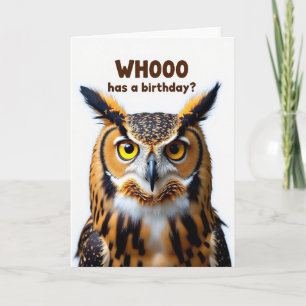 Carte d'anniversaire de l'oiseau sage doux