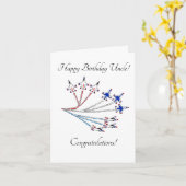 Carte d'anniversaire de l'oncle Thunderbirds Blanc (Fleur jaune)
