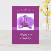 Carte d'anniversaire de l'orchidée 65e (Fleur jaune)