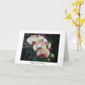 Carte d'anniversaire de l'orchidée rose (Fleur jaune)