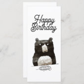 Carte d'anniversaire de l'ours (Devant / Derrière)