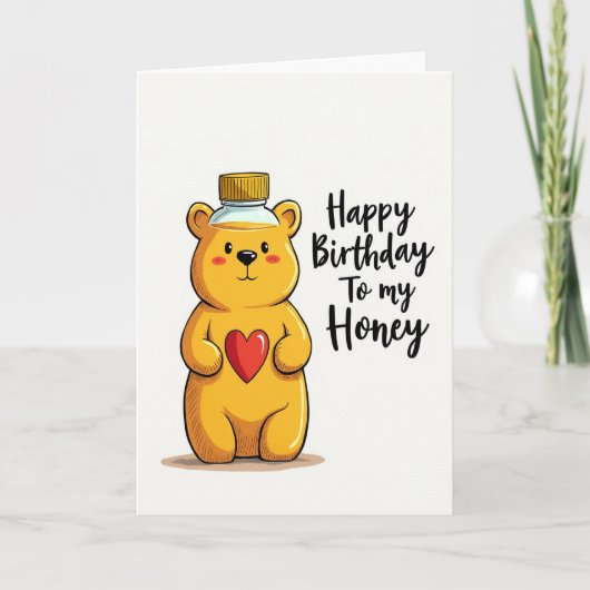 Carte d'anniversaire de l'ours amical (Devant)