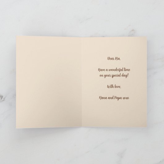 Carte d'anniversaire de l'ours d'art populaire mod (Intérieur)