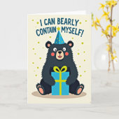 Carte d'anniversaire de l'ours de fête (Fleur jaune)