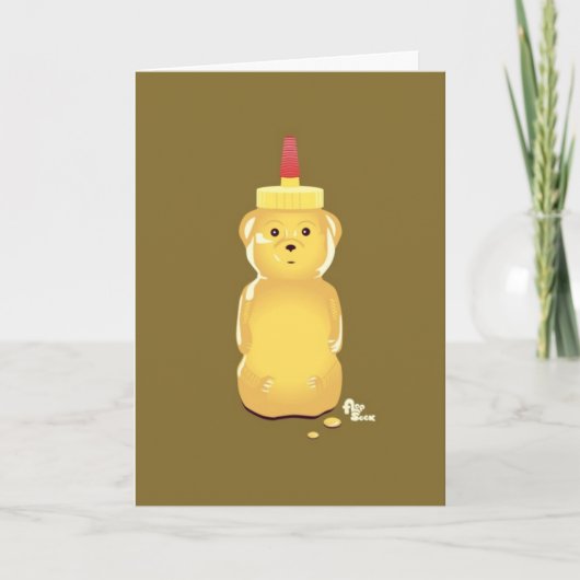 Carte d'anniversaire de l'ours de miel (Devant)