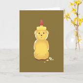 Carte d'anniversaire de l'ours de miel (Fleur jaune)