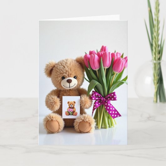 Carte d'anniversaire de l'ours doux (Devant)