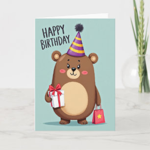 Carte d'anniversaire de l'ours doux
