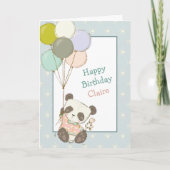 Carte d'anniversaire de l'ours et des ballons de P (Devant)