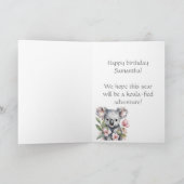 Carte d'anniversaire de l'ours Koala personnalisée (Intérieur)
