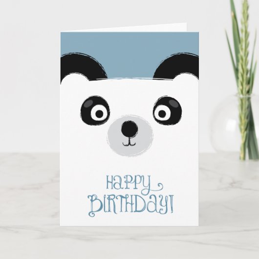 Carte d'anniversaire de l'ours Panda Cute (Devant)
