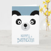 Carte d'anniversaire de l'ours Panda Cute (Fleur jaune)