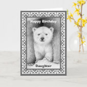 Carte d'anniversaire de l'ours polaire (Fleur jaune)