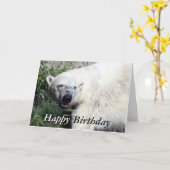 Carte d'anniversaire de l'ours polaire (Fleur jaune)