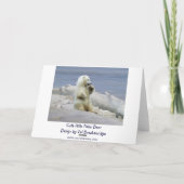 Carte d'anniversaire de l'ours polaire mignonne et (Dos)