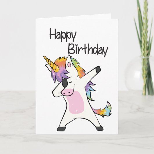Carte d'anniversaire de l'Unicorne (Devant)