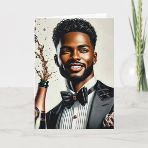 Carte d'anniversaire de luxe Black Man
