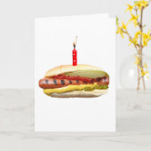 Carte d'anniversaire de luxe de hot dog (Fleur jaune)