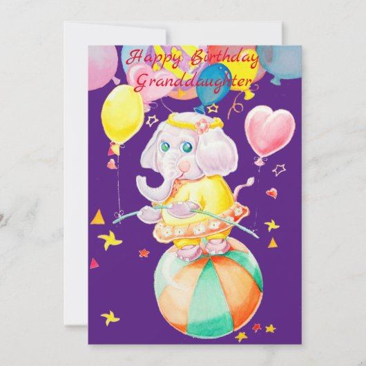 Carte d'anniversaire de ma belle-petite-fille. (Devant)