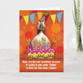 Carte d'anniversaire de macareux d'amusement avec (Devant)