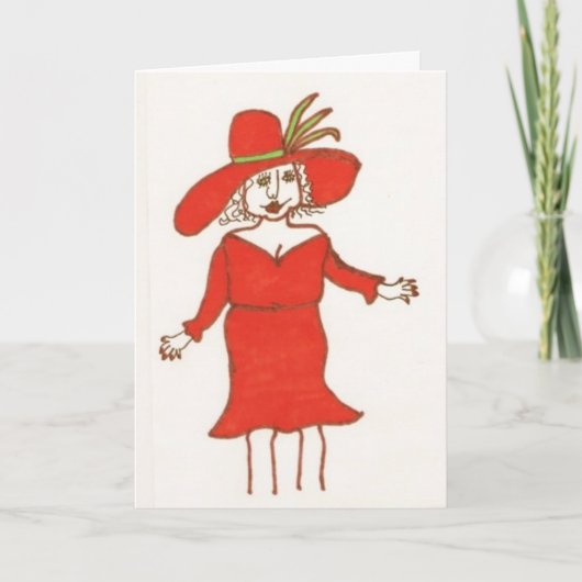 Carte d'anniversaire de Madame In Red (Devant)