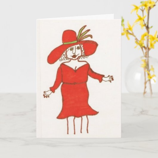 Carte d'anniversaire de Madame In Red (Fleur jaune)