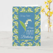 Carte d'anniversaire de mai Lily-of-the-Valley, bl (Fleur jaune)