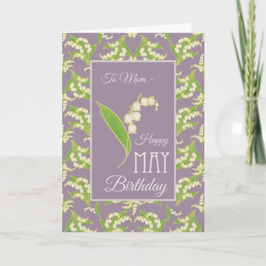 Carte d'anniversaire de mai Lily-of-the-Valley, Ma (Devant)