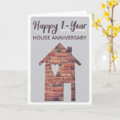 Carte d'anniversaire de maison 1 an (Fleur jaune)