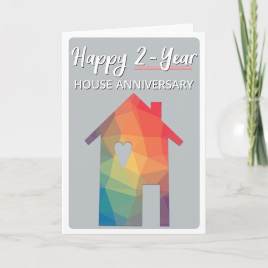 Carte d'anniversaire de maison 2 ans (Devant)