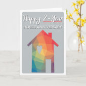 Carte d'anniversaire de maison 2 ans (Fleur jaune)
