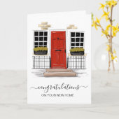 Carte d'anniversaire de maison heureuse, illustrat (Fleur jaune)