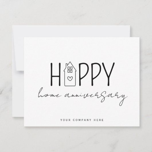 Carte d'anniversaire de maison moderne pour l'anni (Devant)