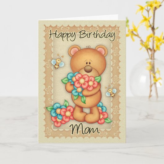 Carte d'anniversaire de maman avec un groupe (Fleur jaune)