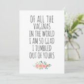 Carte d'anniversaire de maman drôle de la fille Fl (Debout devant)