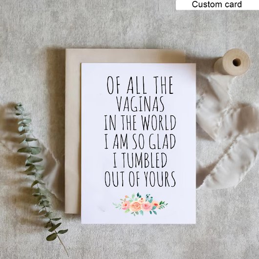 Carte d'anniversaire de maman drôle de la fille Fl