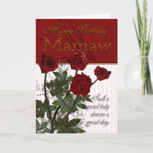 Carte d'anniversaire de Mamaw - roses