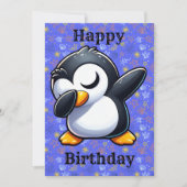 Carte d'anniversaire de manchot dabbing (Devant)