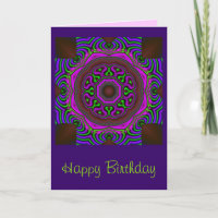 Carte d'anniversaire de mandala cool
