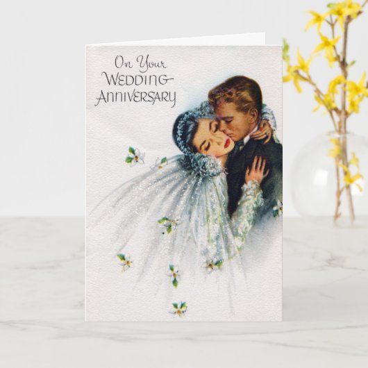 Carte d'anniversaire de mariage (Fleur jaune)