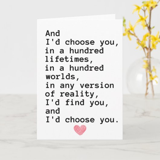 Carte d'anniversaire de mariage (Fleur jaune)