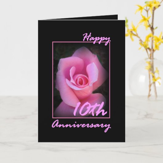 Carte d'anniversaire de mariage 10 ans avec bourge (Fleur jaune)