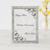 Carte d'anniversaire de mariage 25 ans Silver Marb (Fleur jaune)