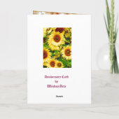 Carte d'anniversaire de mariage 3 ans - Tournesol (Dos)