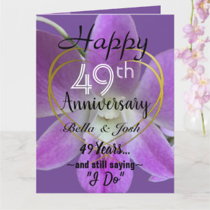 Carte d'anniversaire de mariage 49 ans avec fleur
